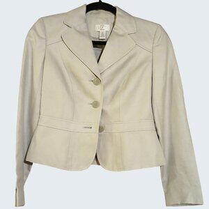 ANN TAYLOR LOFT Light Gray Silk/Linen Suit Jacket OP